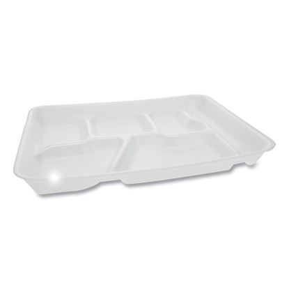 Foam School Trays, 6-Compartment, 8.5 x 11.5 x 1.25, White, 500/Carton1
