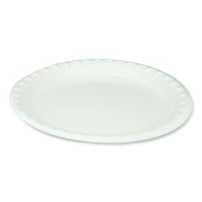 Placesetter Deluxe Laminated Foam Dinnerware, Plate, 10.25" dia, White, 540/Carton1