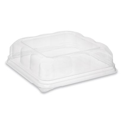 Recycled Plastic Square Dome Lid, 7.5 x 7.5 x 2.02, Clear, 195/Carton1