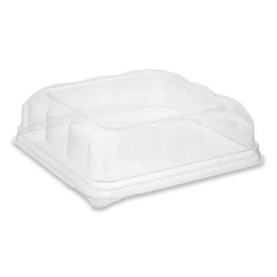 Recycled Container Lid, Dome Lid for 6 x 6 Brownie Container, 7.5 x 7.5 x 2.02, Clear, 195/Carton1