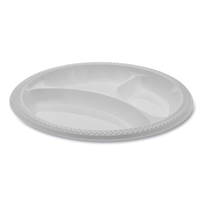 Meadoware® OPS Dinnerware, 3-Compartment Plate, 10.25" dia, White, 500/Carton1