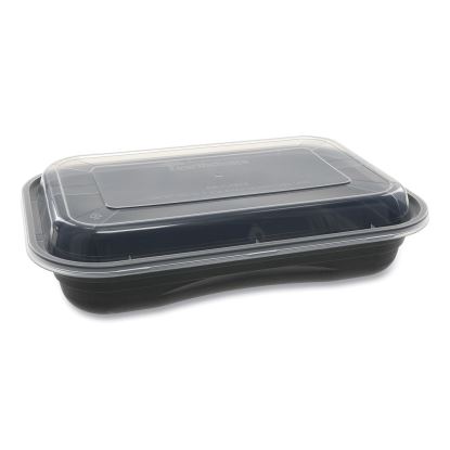 EarthChoice Versa2Go Microwaveable Container, 27 oz, 8.4 x 5.6 x 1.4, Black/Clear, 150/Carton1