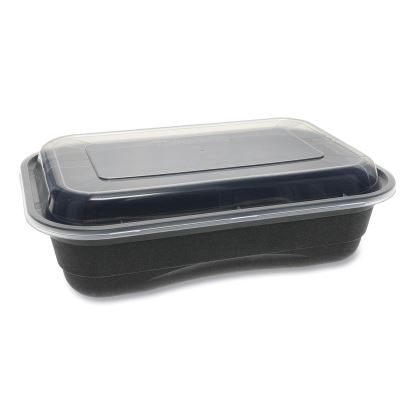 EarthChoice Versa2Go Microwaveable Containers, 36 oz, 8.4 x 5.6 x 2, Black/Clear, 150/Carton1