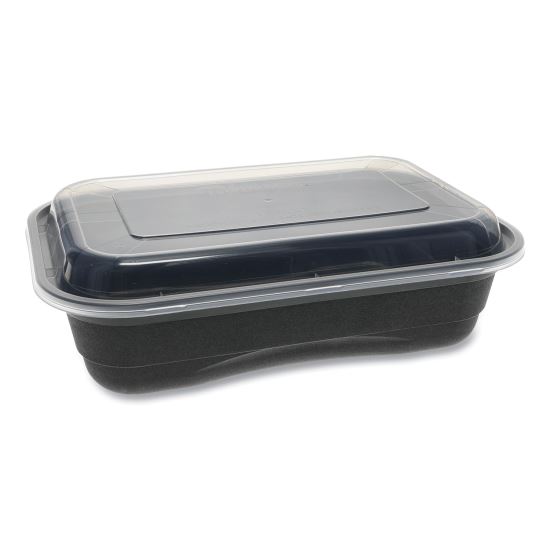 EarthChoice Versa2Go Microwaveable Container, 36 oz, 8.4 x 5.6 x 2, Black/Clear, 150/Carton1