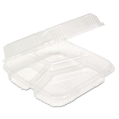 ClearView SmartLock Food Containers, 3-Compartment, 5 oz/14 oz, 8.2 x 8.34 x 2,91, Clear, 200/Carton1