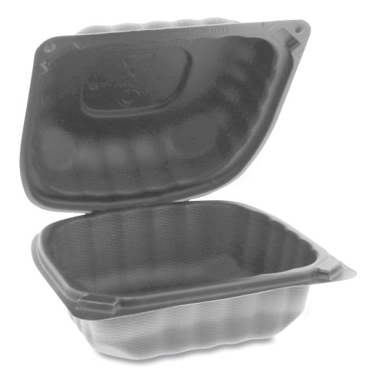 EarthChoice SmartLock Microwavable Hinged Lid Containers, 5.75 x 5.95 x 3.1, Black, 400/Carton1