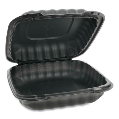 EarthChoice SmartLock Microwavable MFPP Hinged Lid Container, 8.31 x 8.35 x 3.1, Black, 200/Carton1