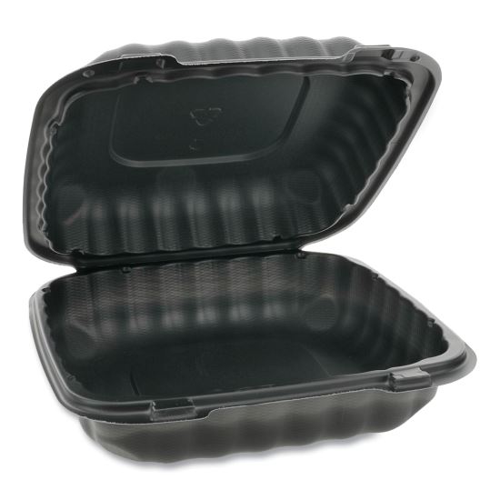 EarthChoice SmartLock Microwavable Hinged Lid Containers, 8.31 x 8.35 x 3.1, Black, 200/Carton1