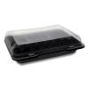 Dual Color SmartLock Hinged Lid Container, 4-Compartment, 10.75 x 8 x 3.25, Black Base/Clear Top, 125/Carton2
