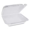 Foam Hinged Lid Containers, Dual Tab Lock Happy Face, 8 x 7.75 x 2.25, White, 200/Carton1