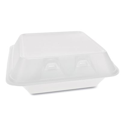 SmartLock Foam Hinged Lid Container, Medium, 3-Compartment, 8 x 8.5 x 3, White, 150/Carton1