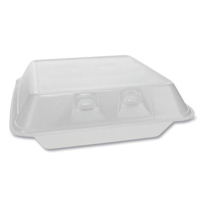SmartLock Foam Hinged Lid Container, Large, 9 x 9.13 x 3.25, White, 150/Carton1