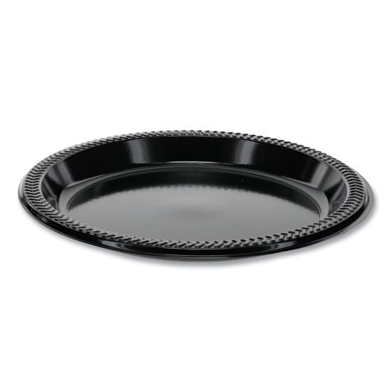 Prairieware Impact Plastic Dinnerware, Plate, 8.88" dia, Black, 400/Carton1