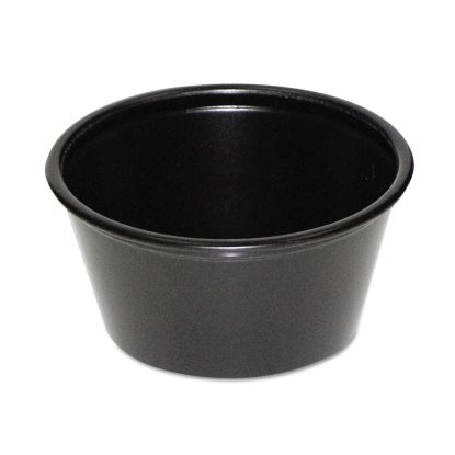Plastic Portion Cup, 2 oz, Black, 200/Bag, 12 Bags/Carton1