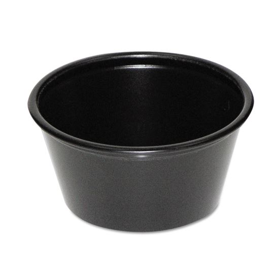 Plastic Soufflé Cups, 2 oz, Black, 200/Bag, 12 Bags/Carton1