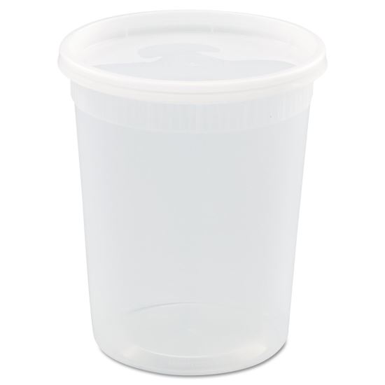 Newspring DELItainer Microwavable Container, 32 oz, 4 .55" Diameter x 5.55"h, Clear, 240/Carton1