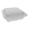 Foam Hinged Lid Containers, Dual Tab Lock, 8.42 x 8.15 x 3, White, 150/Carton1