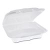 Vented Foam Hinged Lid Container, Dual Tab Lock, 3-Compartment, 8.42 x 8.15 x 3, White, 150/Carton2