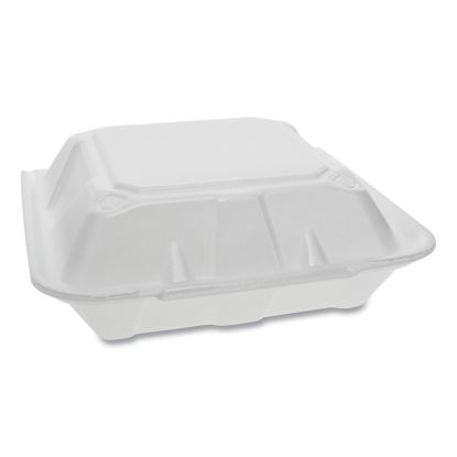 Vented Foam Hinged Lid Container, Dual Tab Lock, 9.13 x 9 x 3.25, White, 150/Carton1