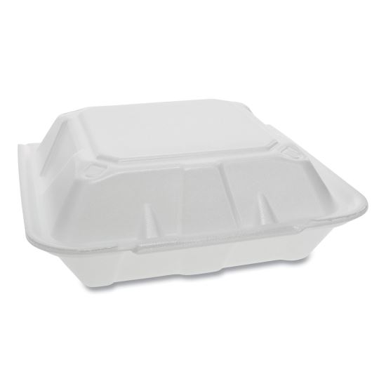 Foam Hinged Lid Containers, Dual Tab Lock, 9.13 x 9 x 3.25, White, 150/Carton1