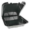 Vented Foam Hinged Lid Container, Dual Tab Lock, 9 x 9 x 3.25, Black, 150/Carton2