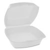 Foam Hinged Lid Containers, Single Tab Lock, 6.38 x 6.38 x 3, White, 500/Carton2