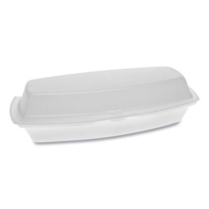 Foam Hinged Lid Container, Single Tab Lock Hot Dog, 7.25 x 3 x 2, White, 504/Carton1