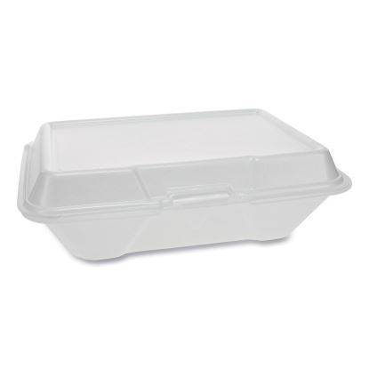 Foam Hinged Lid Container, Single Tab Lock #205 Utility, 9.19 x 6.5 x 2.75, White, 150/Carton1