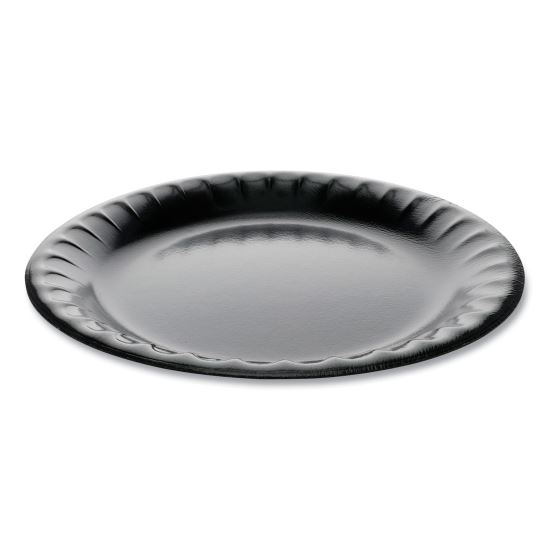 Placesetter Deluxe Laminated Foam Dinnerware, Plate, 9" dia, Black, 500/Carton1