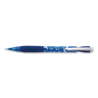 Icy Mechanical Pencil, 0.7 mm, HB (#2.5), Black Lead, Transparent Blue Barrel, Dozen1