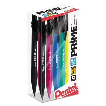 PRIME Mechanical Pencil, 0.7 mm, HB (#2.5), Black Lead, Assorted Barrel Colors, Dozen1
