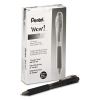 WOW! Ballpoint Pen, Retractable, Medium 1 mm, Black Ink, Black Barrel, Dozen2