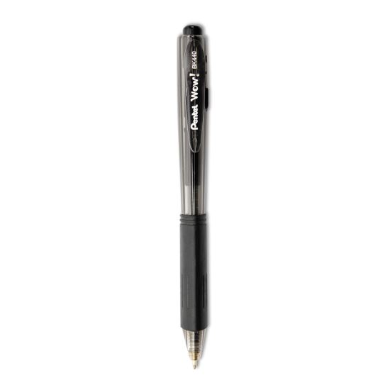 WOW! Ballpoint Pen Value Pack, Retractable, Medium 1 mm, Black Ink, Black Barrel, 36/Pack1
