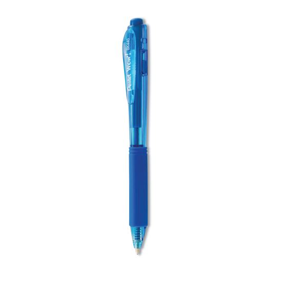 WOW! Ballpoint Pen, Retractable, Medium 1 mm, Blue Ink, Blue Barrel, Dozen1