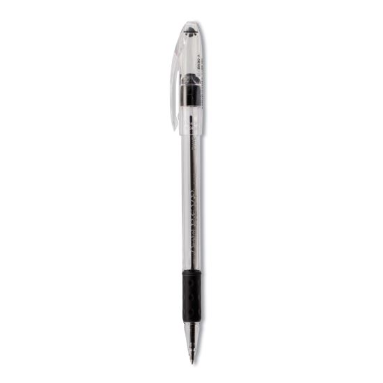 R.S.V.P. Ballpoint Pen, Stick, Fine 0.7 mm, Black Ink, Clear/Black Barrel, Dozen1