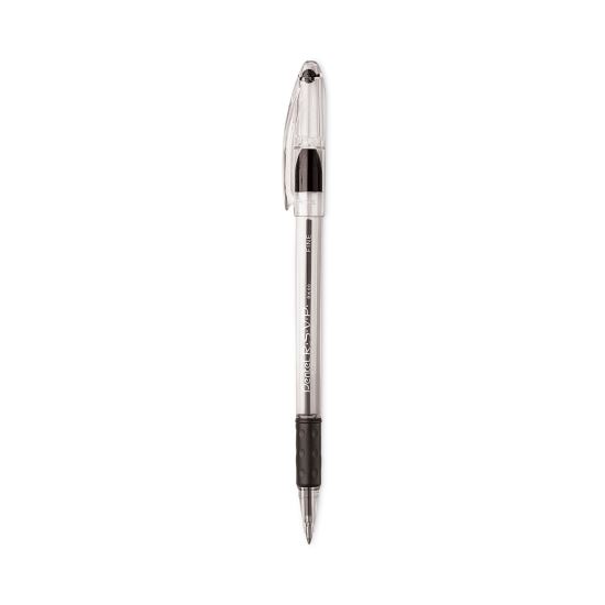 R.S.V.P. Ballpoint Pen Value Pack, Stick, Fine 0.7 mm, Black Ink, Clear/Black Barrel, 24/Pack1