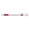 R.S.V.P. Ballpoint Pen, Stick, Fine 0.7 mm, Red Ink, Clear/Red Barrel, Dozen2