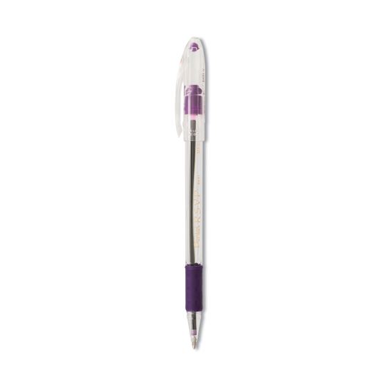 R.S.V.P. Ballpoint Pen, Stick, Medium 1 mm, Violet Ink, Clear/Violet Barrel, Dozen1