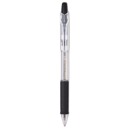 R.S.V.P. RT Ballpoint Pen, Retractable, Medium 1 mm, Black Ink, Clear Barrel, Dozen1