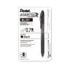 EnerGel-X Gel Pen, Retractable, Medium 0.7 mm, Black Ink, Black Barrel, Dozen2