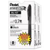 EnerGel-X Gel Pen, Retractable, Medium 0.7 mm, Black Ink, Black Barrel, 24/Pack2