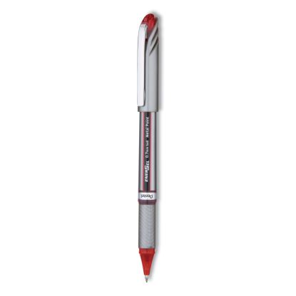 EnerGel NV Gel Pen, Stick, Medium 0.7 mm, Red Ink, Red Barrel, Dozen1