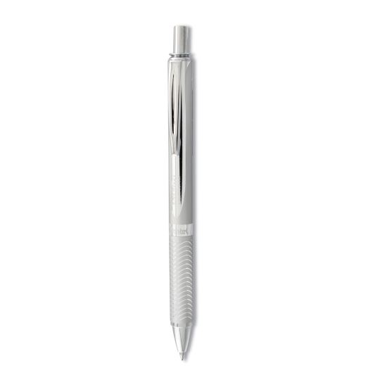 EnerGel Alloy RT Gel Pen, Retractable, Medium 0.7 mm, Black Ink, Chrome Barrel1