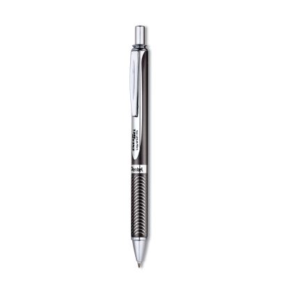 EnerGel Alloy RT Gel Pen, Retractable, Medium 0.7 mm, Black Ink, Black Barrel1