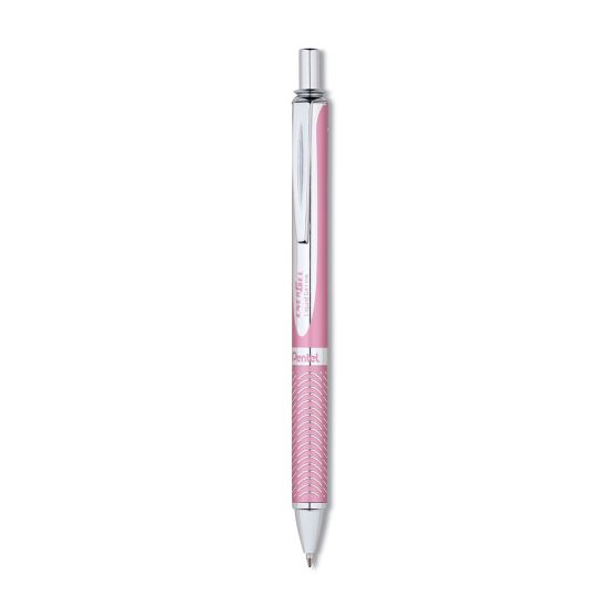 EnerGel Alloy RT Gel Pen, Retractable, Medium 0.7 mm, Black Ink, Pink Barrel1