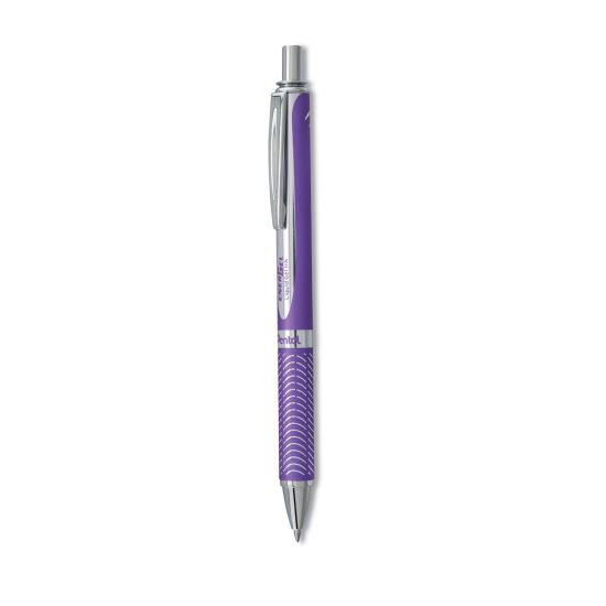 EnerGel Alloy RT Gel Pen, Retractable, Medium 0.7 mm, Violet Ink, Violet Barrel1