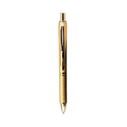 EnerGel Alloy Gel Pen, Retractable, Medium 0.7 mm, Black Ink, Gold Barrel1