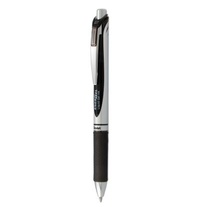 EnerGel RTX Gel Pen, Retractable, Medium 0.7 mm, Black Ink, Black/Gray Barrel1