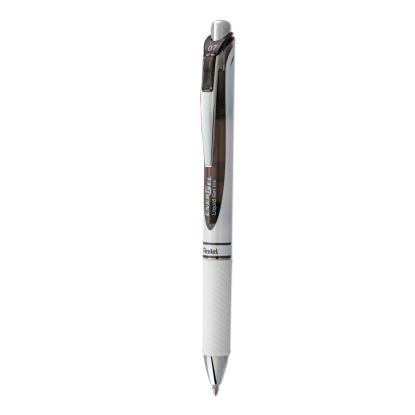 EnerGel RTX Gel Pen, Retractable, Medium 0.7 mm, Black Ink, White/Black Barrel1