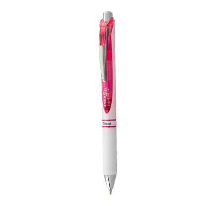 EnerGel RTX Gel Pen, Retractable, Medium 0.7 mm, Pink Ink, White/Pink Barrel1